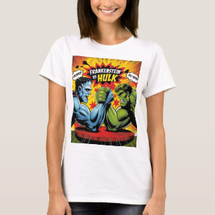 Camiseta Frankenstein vs Hulk - Arte Pop clásico