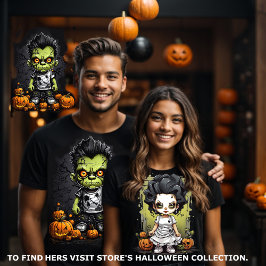 Camiseta Frankenstein y sus parejas de novias coincidiendo
