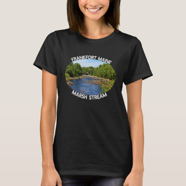 Camiseta Frankfort Maine Marsh Stream Reservoir Summer Day (Anverso)