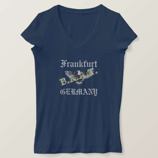 Camiseta FRANKFURT, ALEMANIA, BRAT, TELÉFONO, ÁguiLA, Camis (Anverso del diseño)