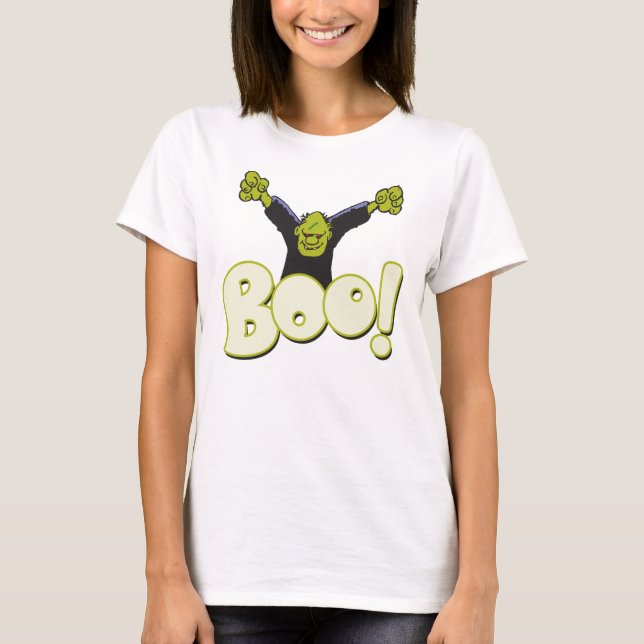 Camiseta Frankie say BOO - Frankenstein Monster Halloween (Anverso)