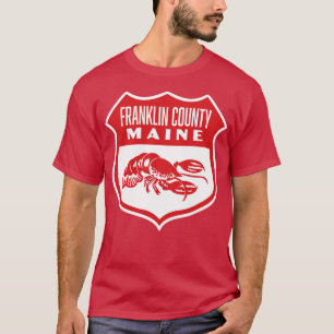 Camiseta Franklin County Maine Retro Shield Red