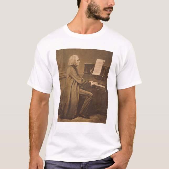 Camiseta Franz Liszt en el piano (Anverso)