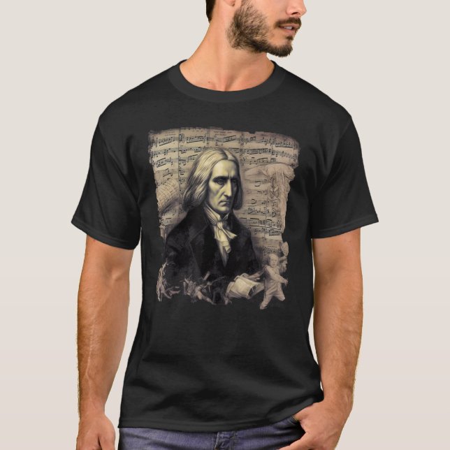 Camiseta Franz Liszt Music Pianist Piano (Anverso)