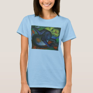 Camiseta Franz Marc - dos gatos azules y amarillea el
