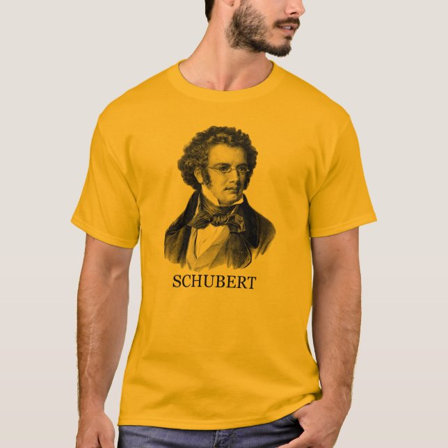 Camiseta Franz Schubert, negro (Anverso)