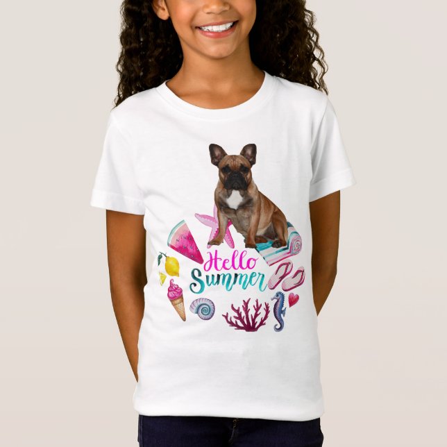 Camiseta Französische Bulldogge Happy Summer French Bulldog (Anverso)