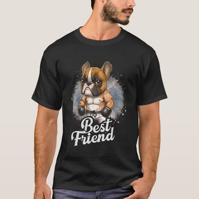 Camiseta Französischer Bulldoggen Mejor Buddy ist en francé (Anverso)