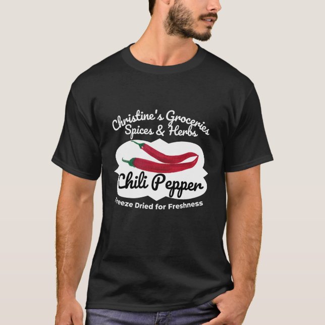 Camiseta Frasco de Pepper de Chili. (Anverso)