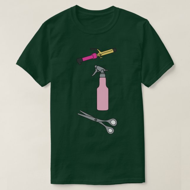 Camiseta Frasco de pulverizador de hierro curling con estil (Diseño del anverso)