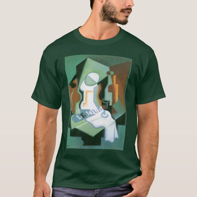 Camiseta Frasco y plato de fruta por Juan Gris, cubismo vin (Anverso)