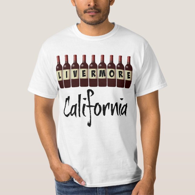 Camiseta Frascos de Vino Rojo de Livermore California Diver (Anverso)