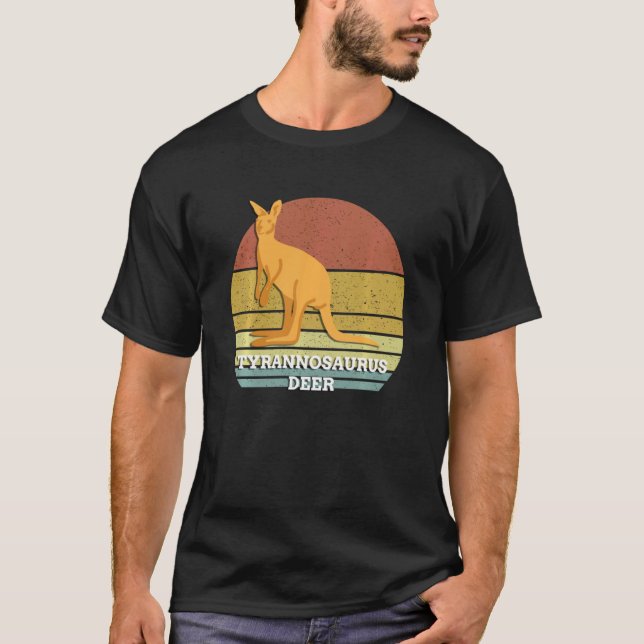 Camiseta Frase canguro divertida Frase Deer Sunset Retro Ty (Anverso)