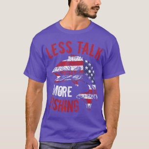 Camiseta Frase De Pesca Graciosa Menos Hablar De Más Pesca 