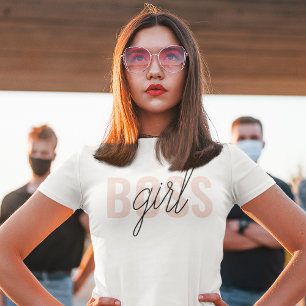 Camiseta Frase del jefe del Chica rosado Pastel moderno