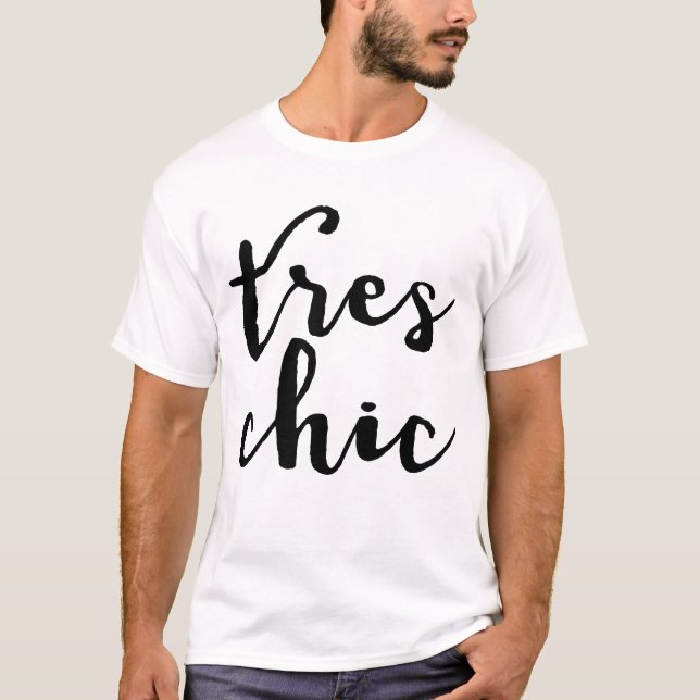 Camiseta Frase francesa elegante de Tres (Anverso)