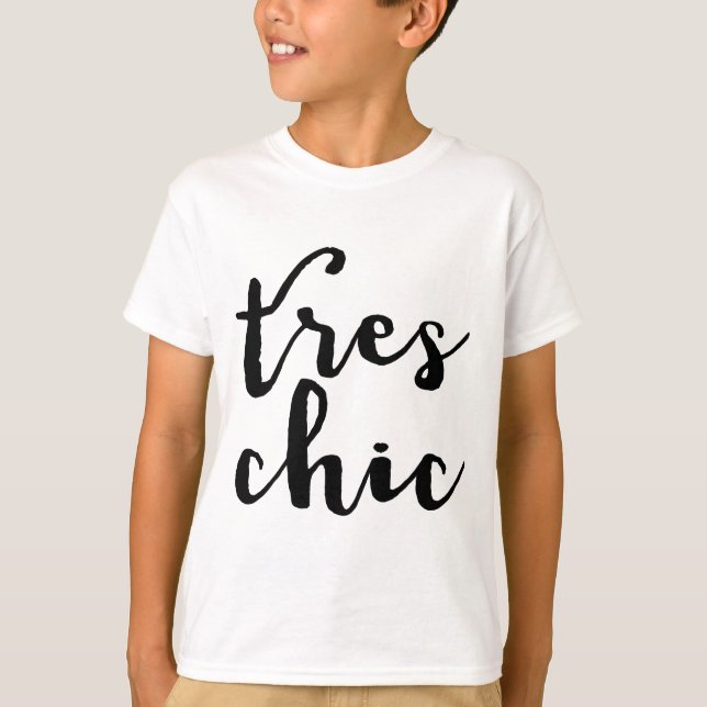 Camiseta Frase francesa elegante de Tres (Anverso)