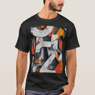 Camiseta Frases de letras en naranja y gris