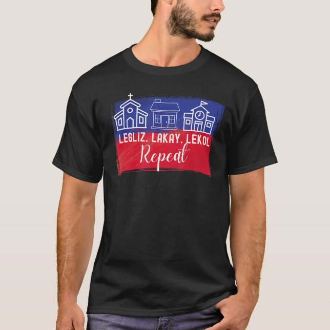 Camiseta Frases haitianas de Legliz Lakay Lekol 1 (Anverso)