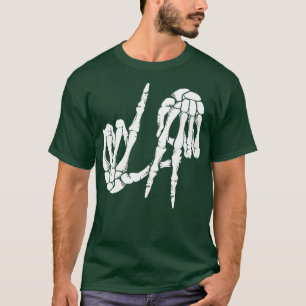 Camiseta Freaky Los Angeles Rótulo Hand Skeleton La TShirt