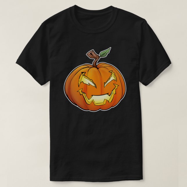 Camiseta Freaky Personalizado Jack-O-Lantern (negro) (Diseño del anverso)