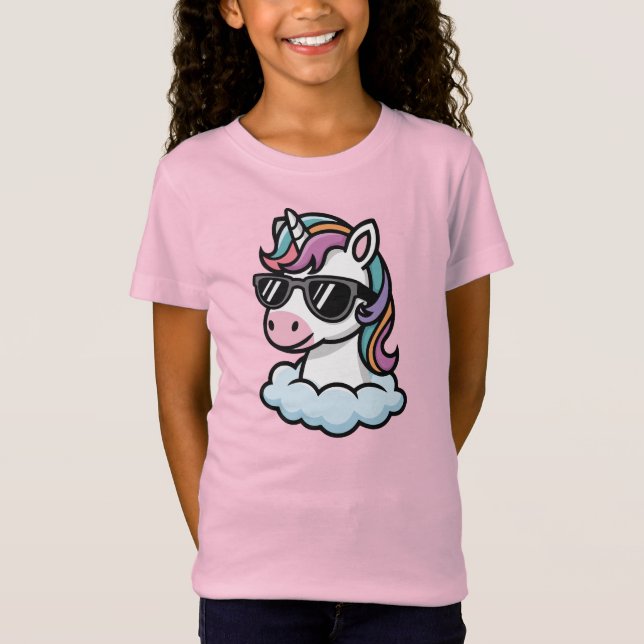 Camiseta freches Einhorn Geschenkidee für Mädchen pink  (Anverso)