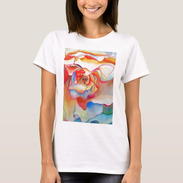 Camiseta Fred martin begonia acuarela arte (Anverso)