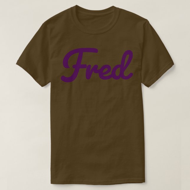 Camiseta Fred Name Purple Typography (Diseño del anverso)