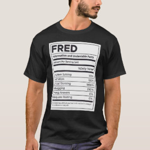 Camiseta Fred Nutrition Information Problement Resolving Ha