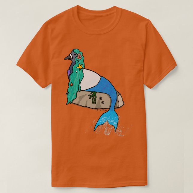 Camiseta Fred the Pigeon Mermaid (Diseño del anverso)