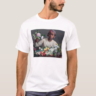 Camiseta Frederic Bazille - Mujer joven con peonías
