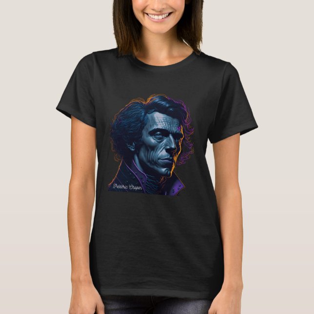 Camiseta Frederic Chopin Portrait Pianist Composer Illustra (Anverso)