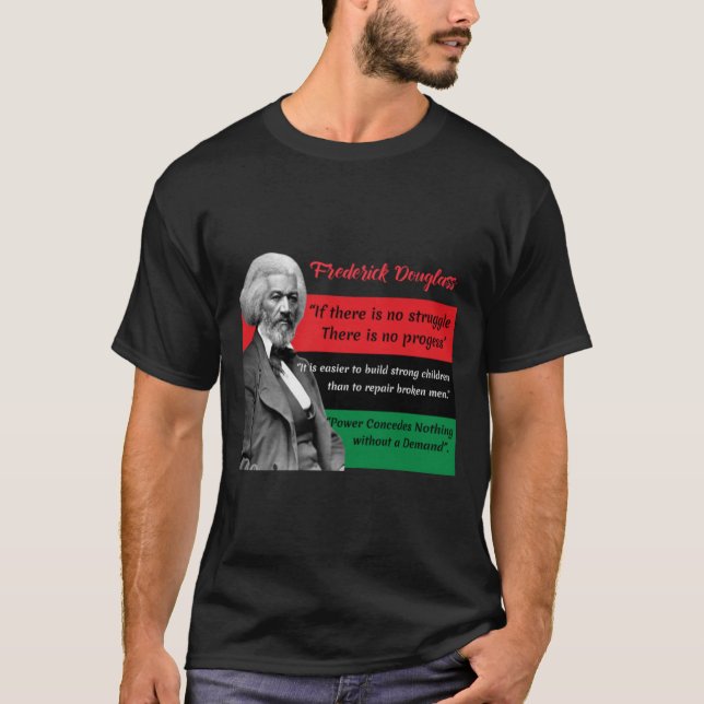 Camiseta Frederick Douglass cita a Pan African Flag Black H (Anverso)