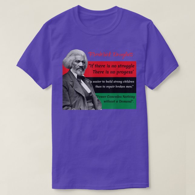 Camiseta Frederick Douglass cita a Pan African Flag Black H (Diseño del anverso)