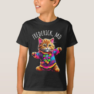Camiseta Frederick Md Usa Divertido Y Colorido Gato Danzant