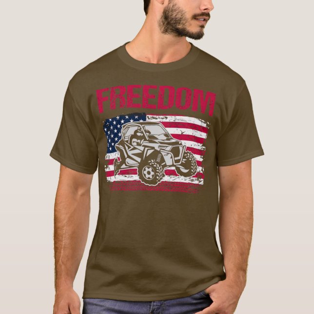 Camiseta Fredom SXS UTV lado a lado bandera estadounidense (Anverso)