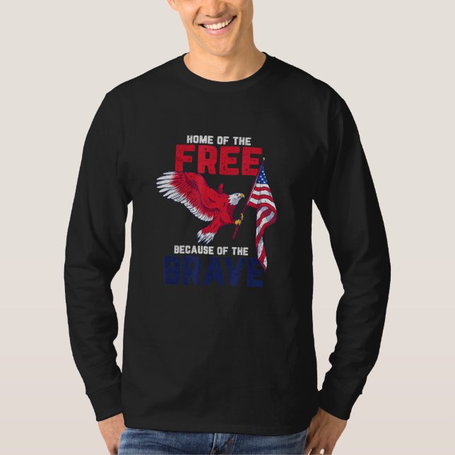 Camiseta Free And Brave Eeuu Patriotic American Outfit 4O (Anverso)