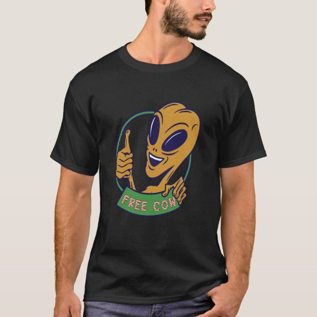 Camiseta free cow alien space aliens  ufo (Anverso)