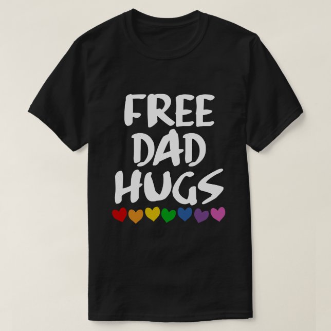 CAMISETA FREE DAD HUGS (Diseño del anverso)