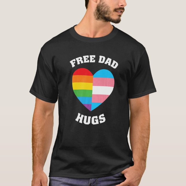 Camiseta Free Dad Hugs Lgbt Pride (Anverso)