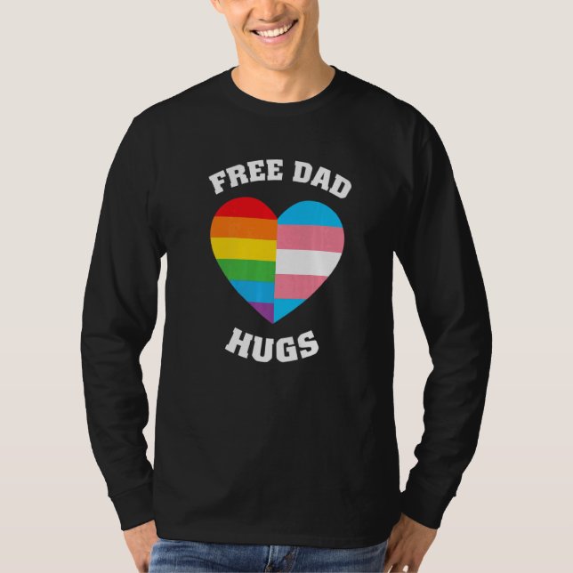 Camiseta Free Dad Hugs Lgbt Pride (Anverso)