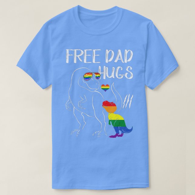 Camiseta Free Dad Hugs LGBT Pride Dad Dinosaur Rex  Gift  (Diseño del anverso)