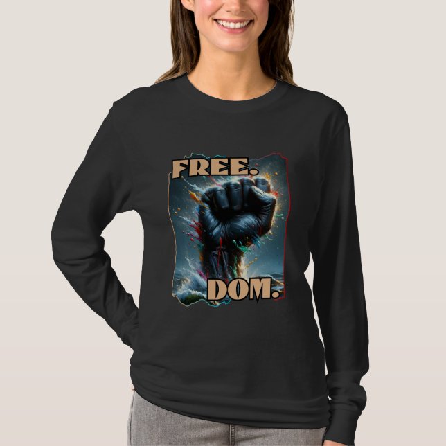 Camiseta Free.Dom., Anti-Racismo, Inclusión, DEI, Cultura (Anverso)