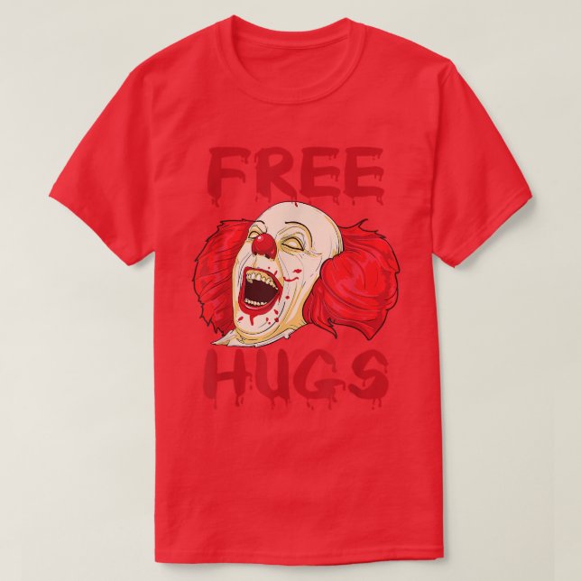 Camiseta Free Hugs Halloween Evil Killer Scary Clown Horror (Diseño del anverso)