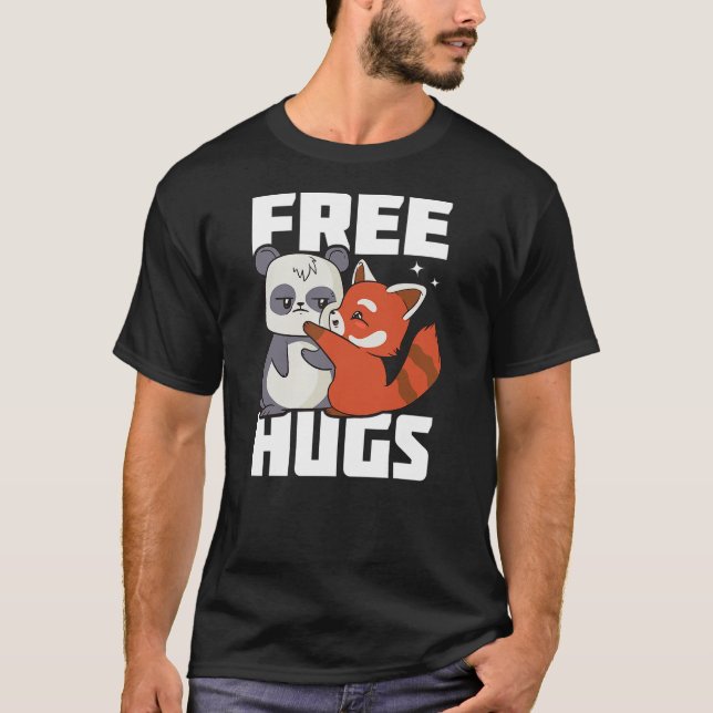 Camiseta Free Hugs I Panda I Kids I Red Panda (Anverso)