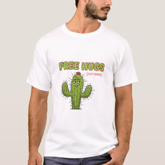 Camiseta Free Hugs Just Kidding Cactus Sarcastic Valentine