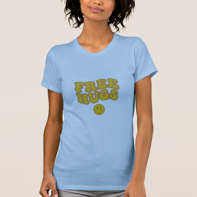 Camiseta FREE HUGS – Retro Smiley Face T-shirt (Anverso)