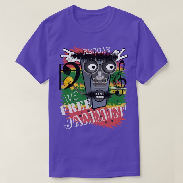Camiseta Free Jammin' Reggae (Diseño del anverso)