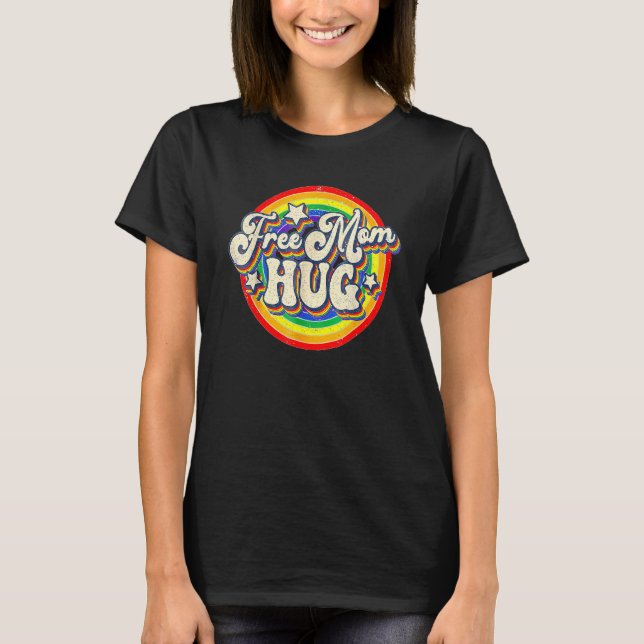 Camiseta Free Mom Hug LGBT Pride Pride Mom Month Retro Vint (Anverso)