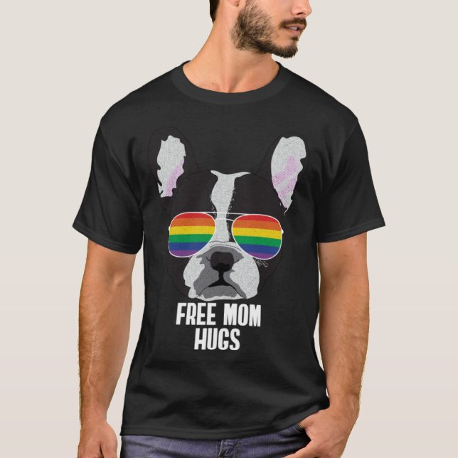 Camiseta Free Mom Hugs  Dog Gay Pride (Anverso)